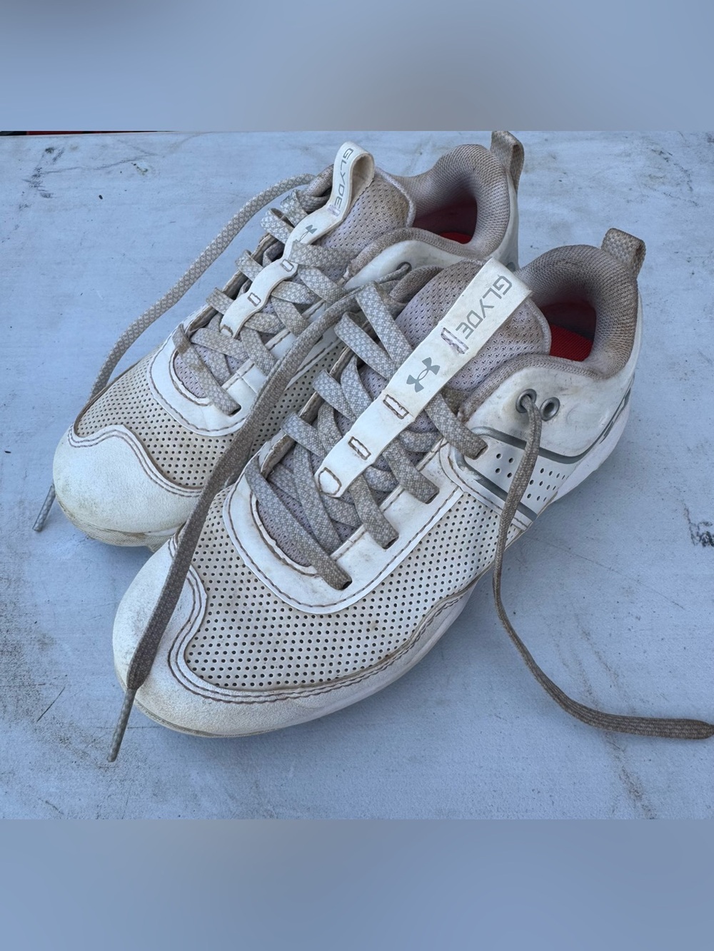 Under Armour Beige/Tan Perforated Athletic Sneakers